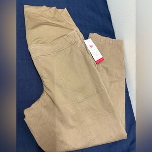 Isabel all trimesters tan khaki full panel Maternity  Pants size small new